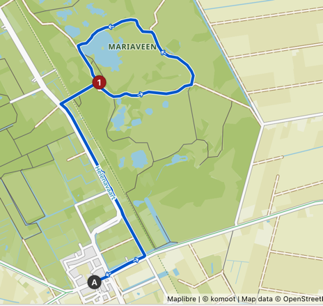 Wandelroute Mariaveen vanuit Helenaveen - 7,88 km